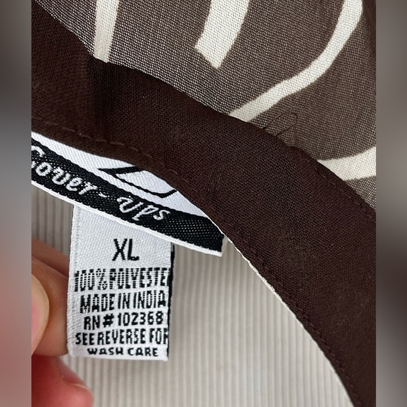 CZ Coverups striped palm Leaf Pattern Swimsuit Coverup - Picture 9 of 16